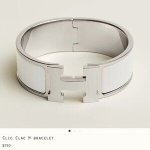HERMES Clic Clac H bracelet White/Sliver